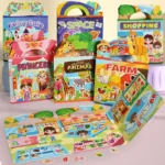 Kids' Reusable Jelly Sticker Book, DIY Creative Jelly Stickers, Portable Quiet Busy Paste Sticker Book, Sticker Toy for Children