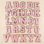 6Cm Towel Embroidery Pink English Letter Embroidery Sticker Ironing 26 Letters Embroidery Chapter Boy Wholesale