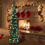 5 FT Christmas Tree Festival Ornament Faux Foldable Christmas Tree Christmas Decoration for Winter Holiday Season Decor Indoor