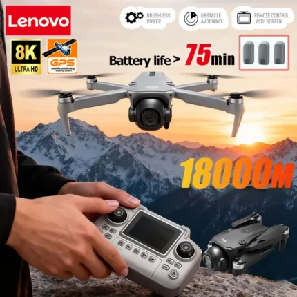 Lenovo D18 Drone 8K HD Dual Camera Aerial Photography Obstacle Avoidance Brushless Motor 5G WIFI GPS Return 18000m Quadcopter