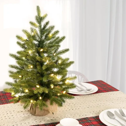 Christmas Tree Decoration 2025 Home Decoration New Year'S Decor Christmas Pine Built-In Led Artificial Table Small Xmas Tree