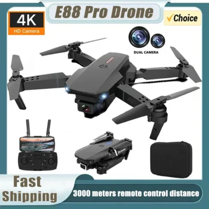 Drone 2025 E88Pro RC Drone 4K Professinal With 1080P Wide Angle HD Camera Foldable Helicopter WIFI FPV Height Hold Gift Toy