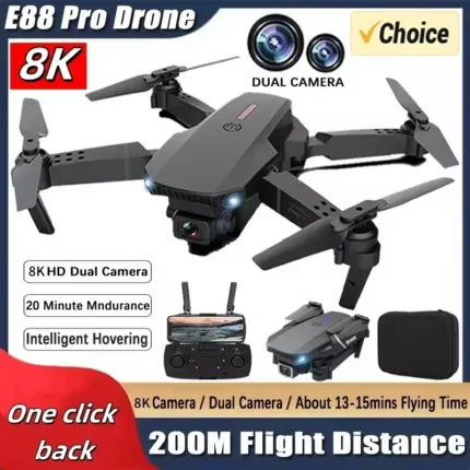 Drone Foldable E88Pro RC Drone with 8K Professional Dual HD Camera 1080P Wide Angle WIFI FPV Helicopter Height Hold​