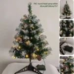 Mini Christmas Tree PVC with Led Light Bar Pinecone Table Top Christmas Tree 45cm/60cm Christmas Party Atmosphere Decoration
