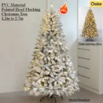 Artificial Christmas Tree PVC Cedar Flocked with LED Lights Christmas Tree 1.2m To 2.7m Christmas Family Atmosphere Decoration