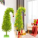 Christmas Tree Crooked Head Artificial Christmas Party Family Atmosphere Decoration PVC Material Green Crooked Neck 90/150/180CM