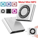 Mini MP3 Music Players Metal Clip-on Build in Speaker 180mAh Touch Tone Rechargeable with Headphone Support TF Card for Students