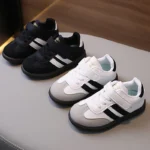 Fashion Sport Shoes For Children PU Leather Ergonomics Kids Sneakers Soft-soled Children's Sneakers Boy's Girl's Tennis Shoes