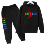 Autumn Spring 2pcs Hoodie+Pants Letter Print Tracksuits 2-13 Years Boys Girls Simple Outfits Children Clothes Kids Casual Sets